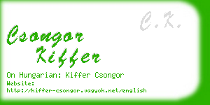 csongor kiffer business card